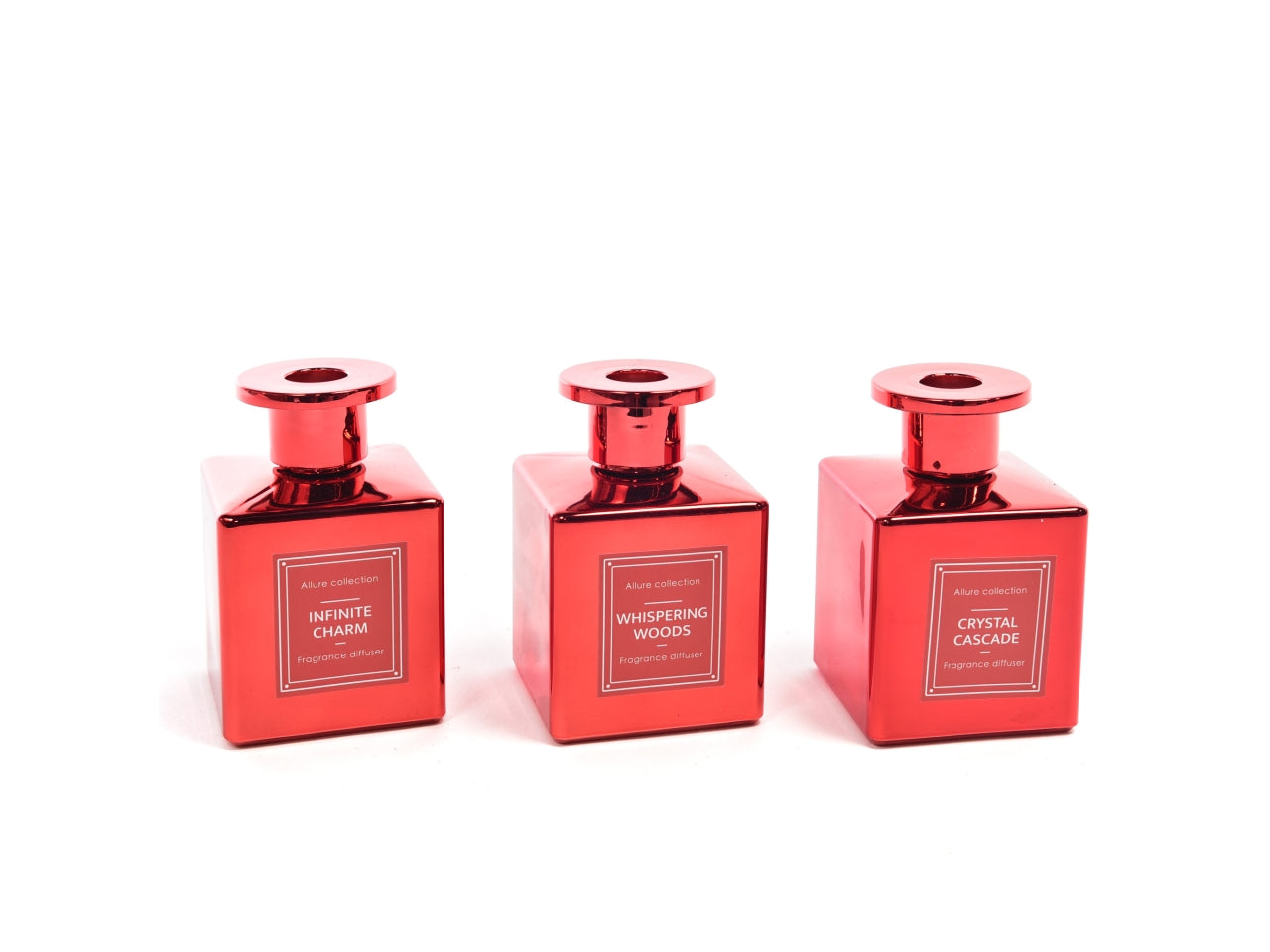 Diffusore di essenza lingotto rosso 170ml 6,8x6,8xh.10,7cm fragranze assortite