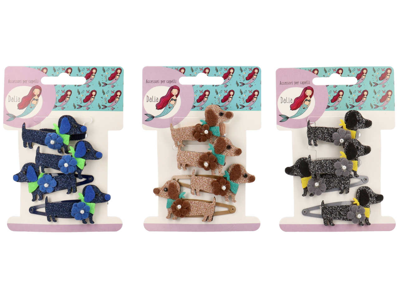 Clic clac e polsino con cagnolino in poliestere, metallo senza nichel