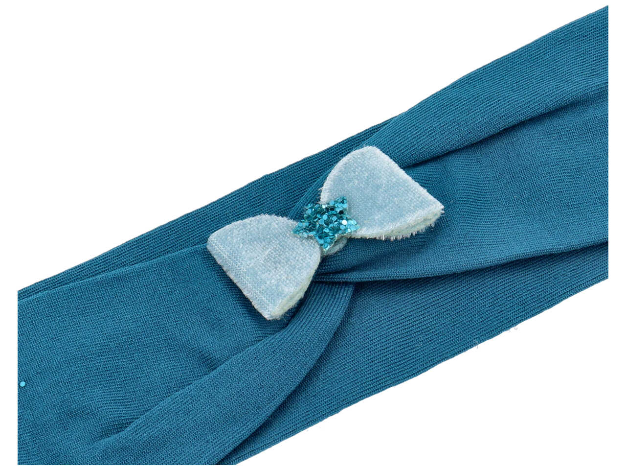 Fascia baby con fiocco in velluto e stella glitterata