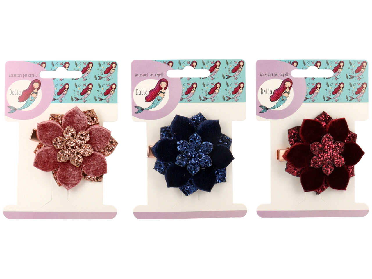 Becco con fiore glitterato