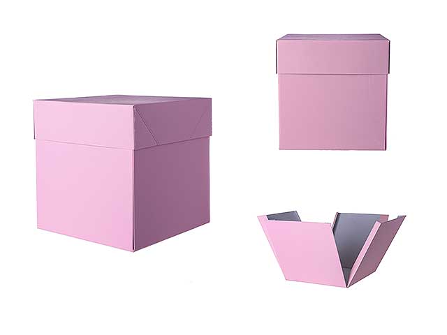 Scatola mini box surprise rosa 30x30cm