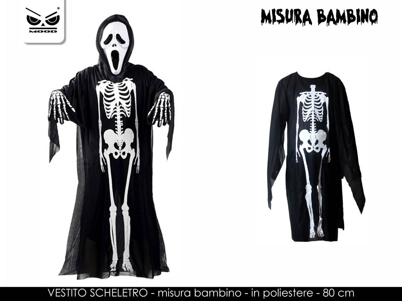 Vestito da scheletro bambino