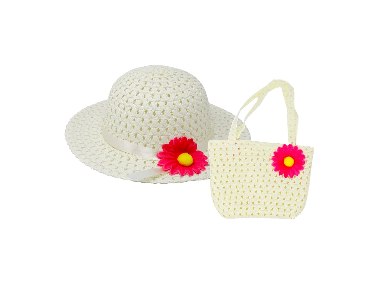 Cappello e borsa bambina carta intrecciata 4 colori assortiti - Mood