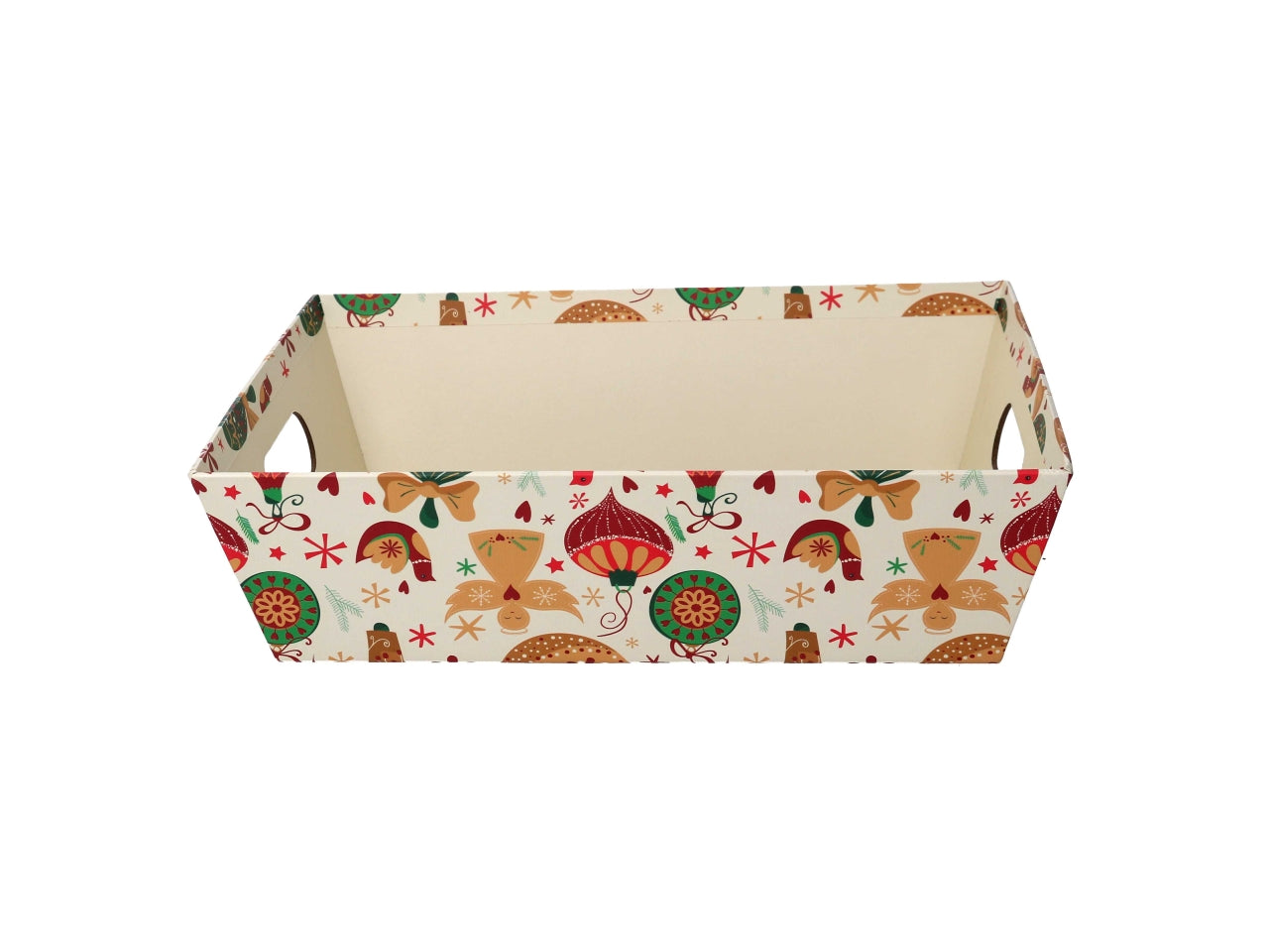 Cesta natalizia in cartone multicolor con angeli 38x27x7 cm - Vacchetti