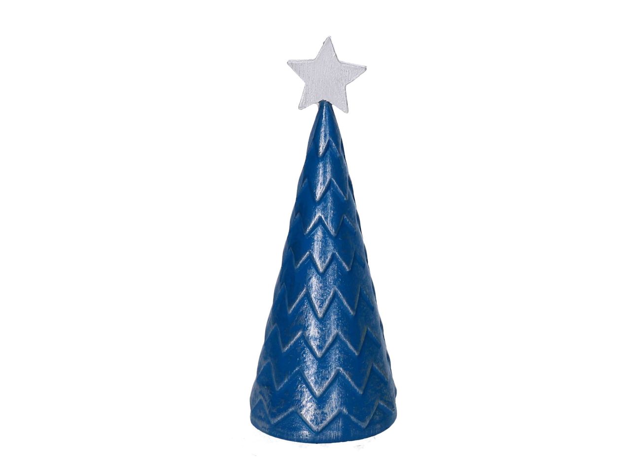 Albero in legno colore argento e blu misura d.9xh.23,5cm