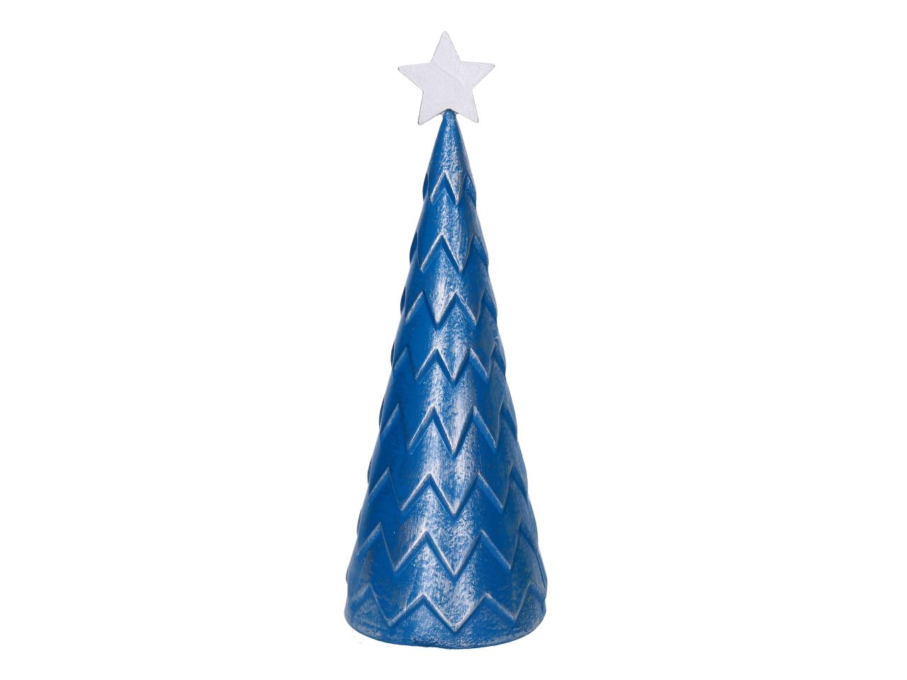 Albero in legno colore argento e blu misura d.13,5xh.40cm