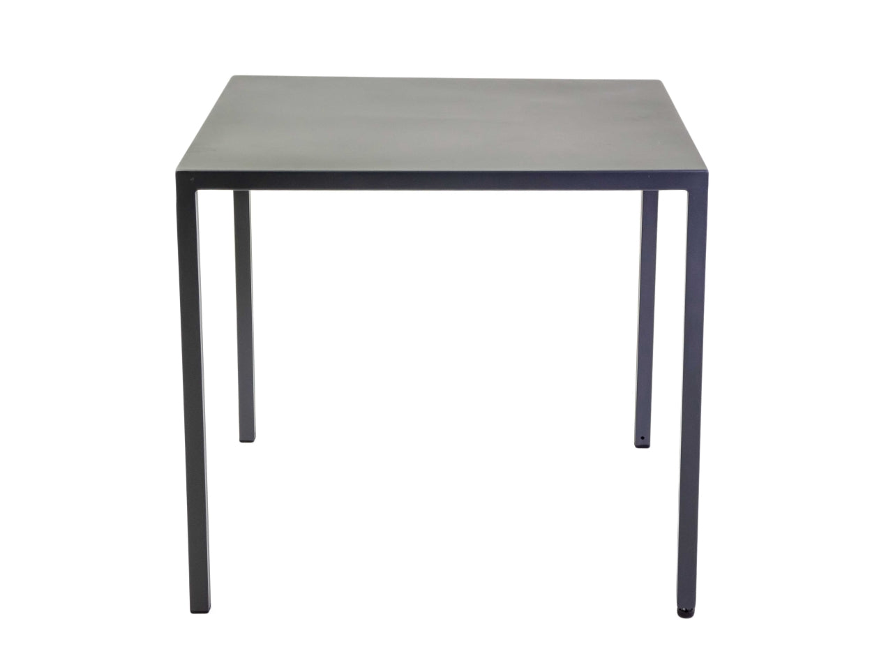 Tavolo da pranzo da esterno in metallo autolivellante antracite stile moderno forma quadrata 80x80x75 cm - Vacchetti