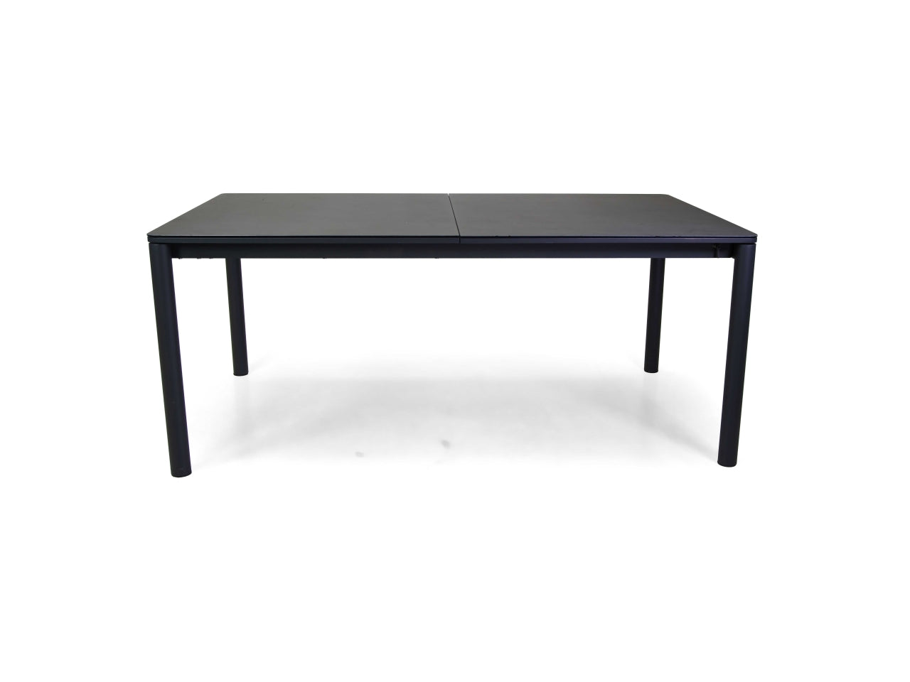 Tavolo alluminio allungabile honolulu antracite con top vetro/teak 180/240x100xh.76cm