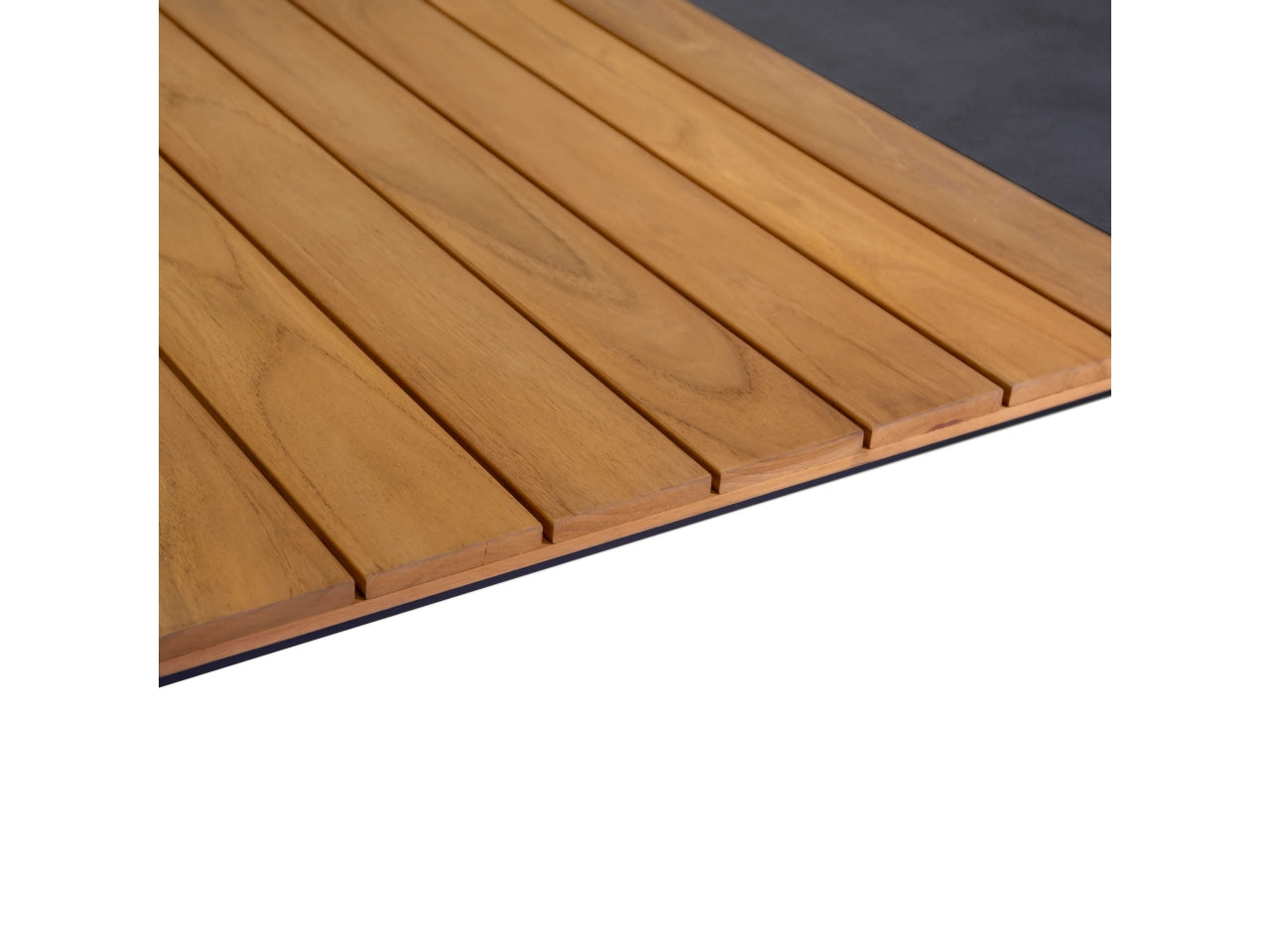 Tavolo alluminio allungabile honolulu antracite con top vetro/teak 180/240x100xh.76cm