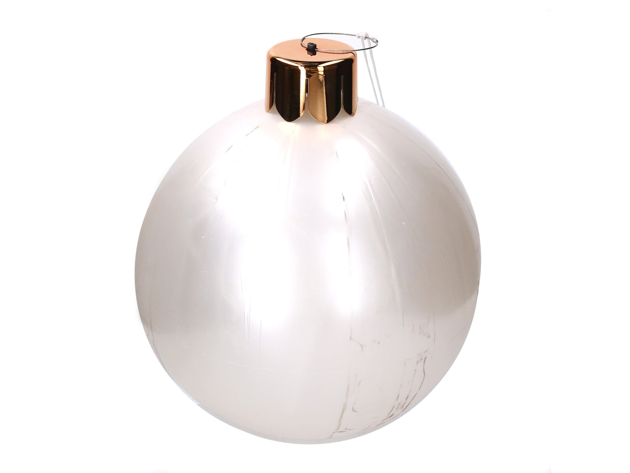 Palla natalizia gonfiabile bianco 45cm opaca metallizzata - Vacchetti