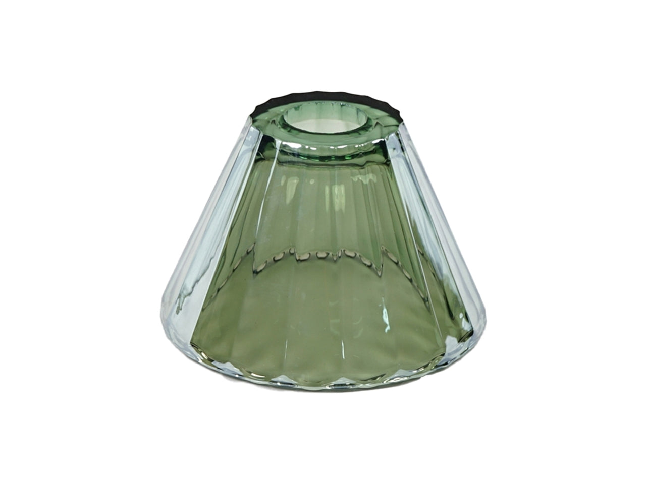 Paralume in vetro verde forma campana stile moderno d.13x9 cm - Plàthea
