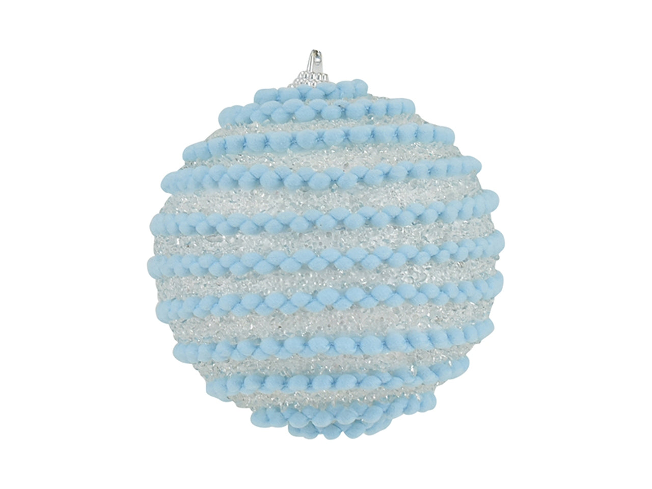 Palla natalizia 10cm bianco/azzurro