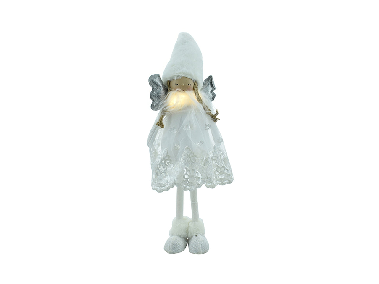 Angioletto con led 11x11x34cm - bianco
