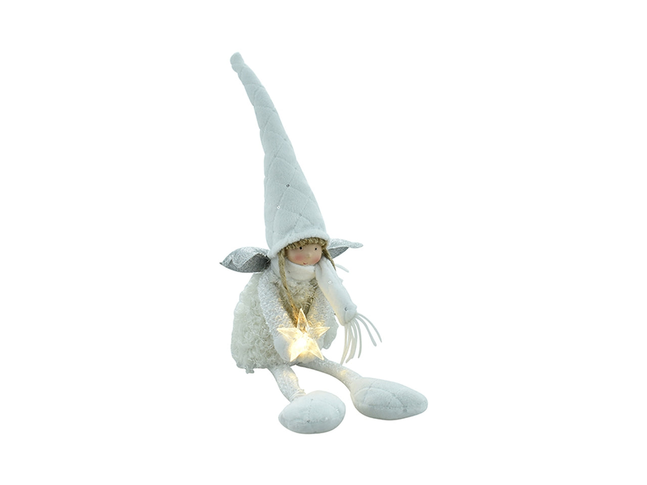 Angioletto con gambe lunghe e led 13x13x52cm - bianco