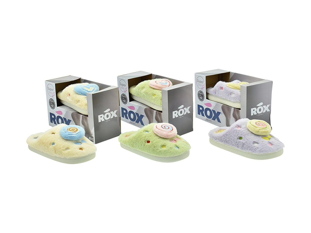 Pantofola rox da donna 36/41 in 3 assortimenti