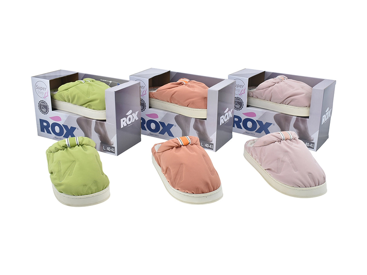 Pantofola rox da donna 36/41 in 3 assortimenti