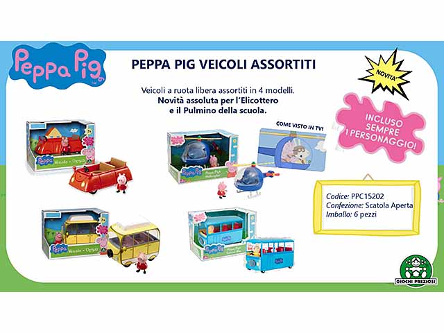 Peppa veicoli assortiti w4 ppc15b02