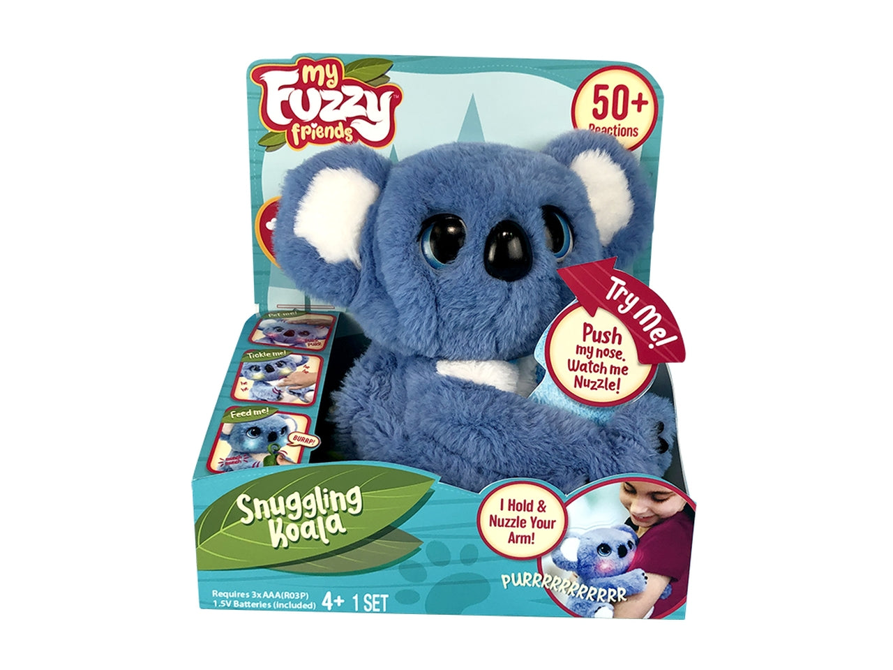 My fuzzy friends sidney il koala peluche con guance luminose e 50 suoni per bambini dai 4+ anni - Giochi Preziosi