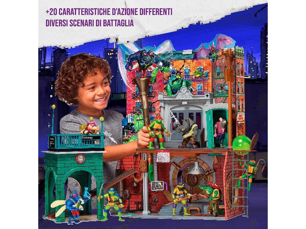 Tartarughe Ninja 2023 Caos Mutante, Playset Quartier Generale, Giocattolo con accessori per bambini 4+ - Giochi Preziosi