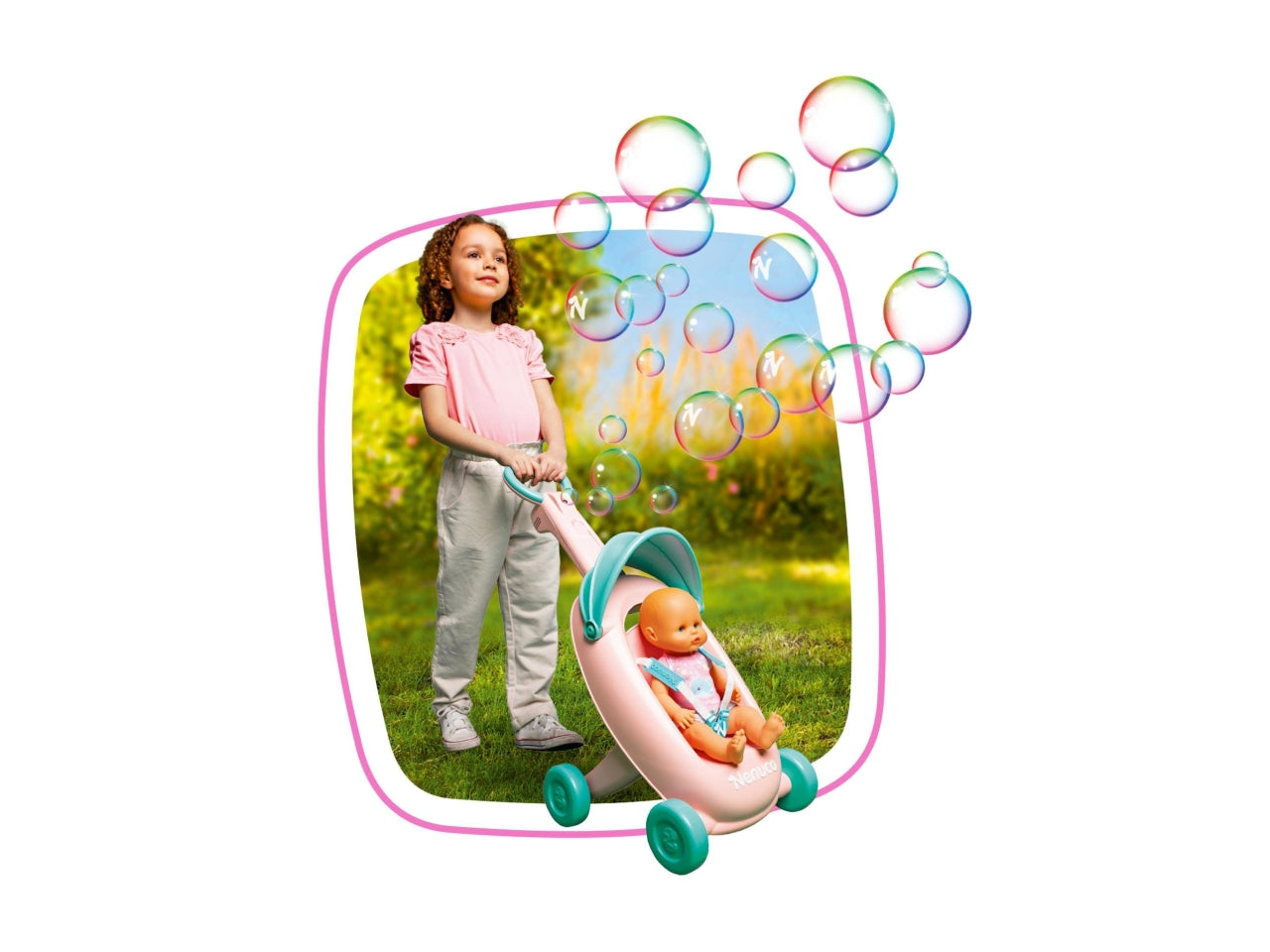 Nenuco Bubbles Trolley - Set con Accessori, Multicolor, Età 2+, Famosa