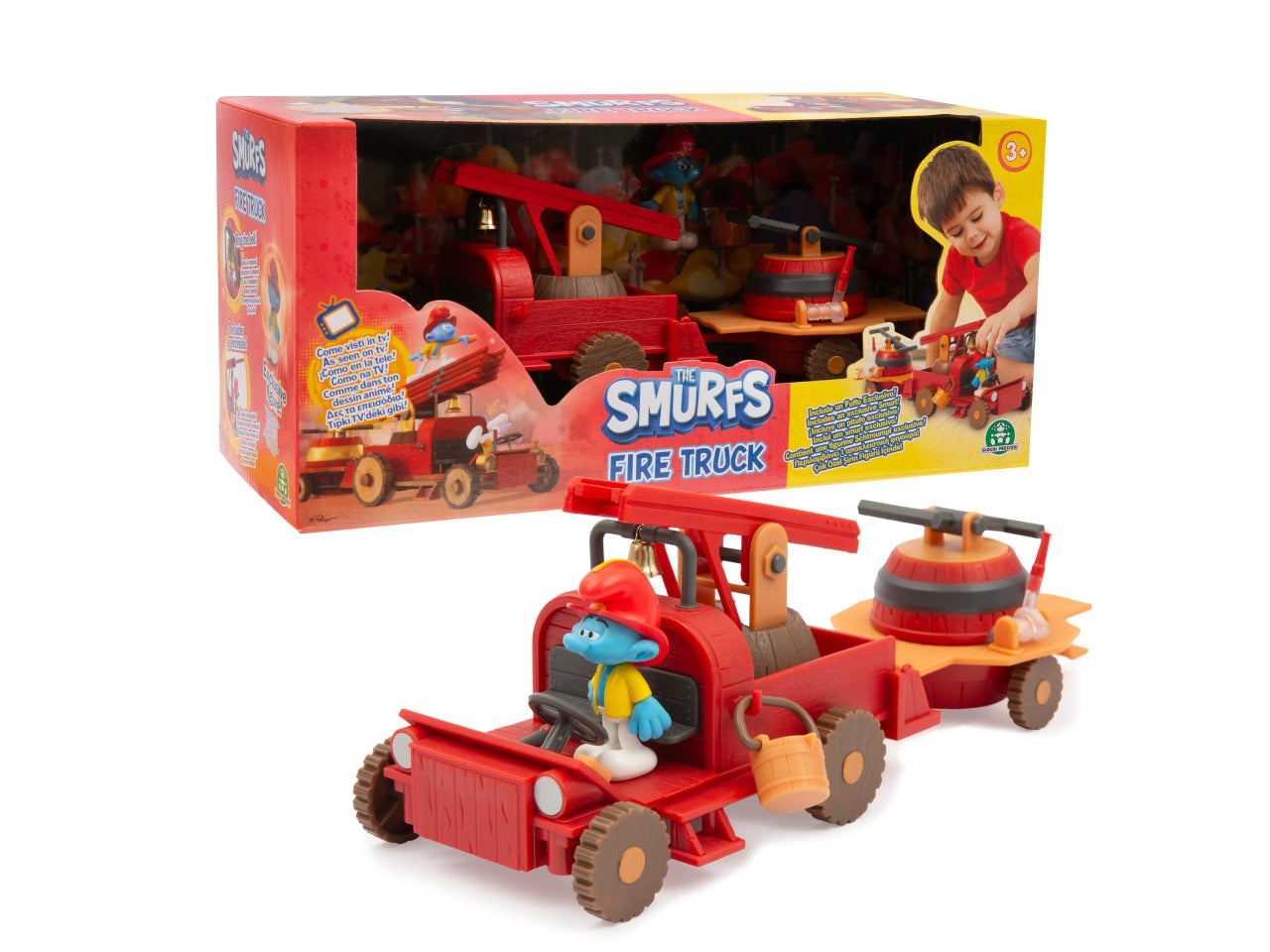 Puffi camion dei pompieri - Nuovissimo playset dei pompieri composto dal camion con funzione, accessori - Giochi Preziosi