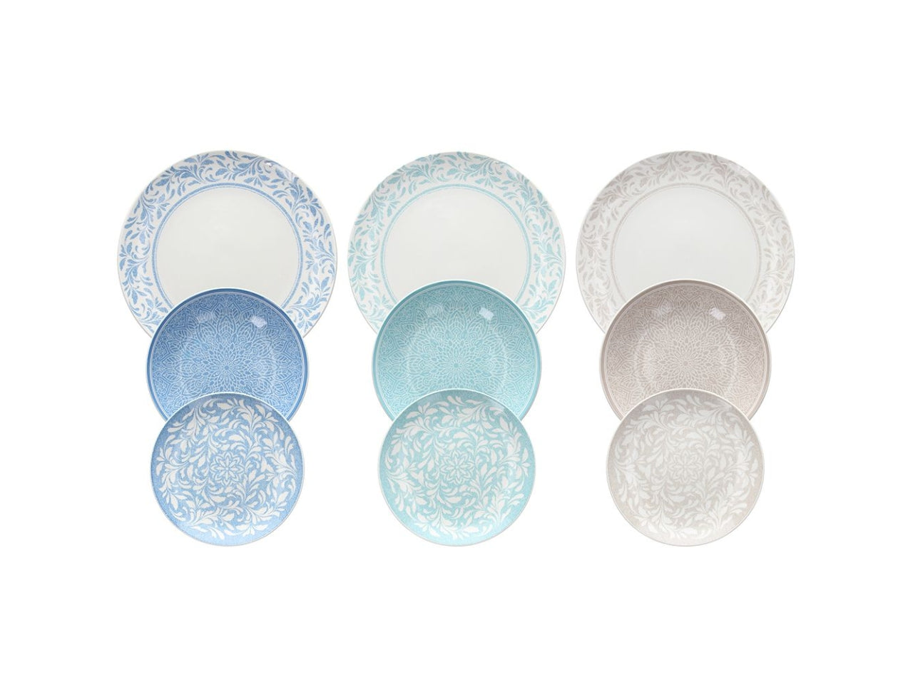 Servizio piatti porcellana moderno multicolor 6 persone, Celine - Tognana