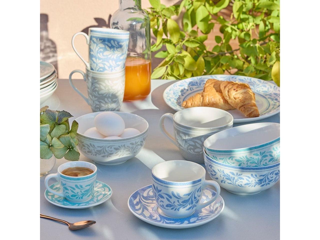 Servizio piatti porcellana moderno multicolor 6 persone, Celine - Tognana