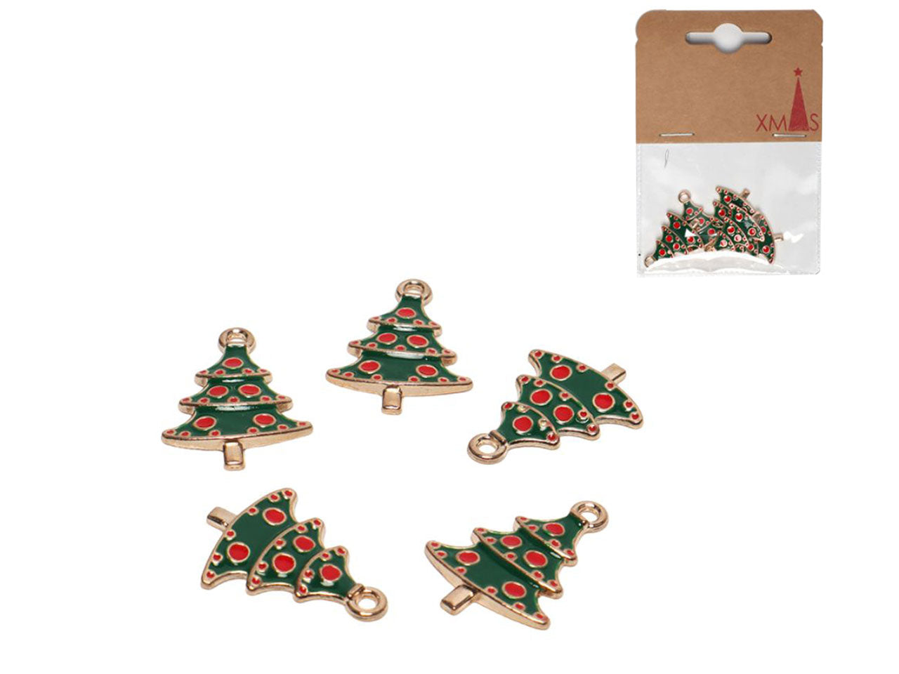 Decorazione natalizia albero 2,5x2cm set da 5 alberi