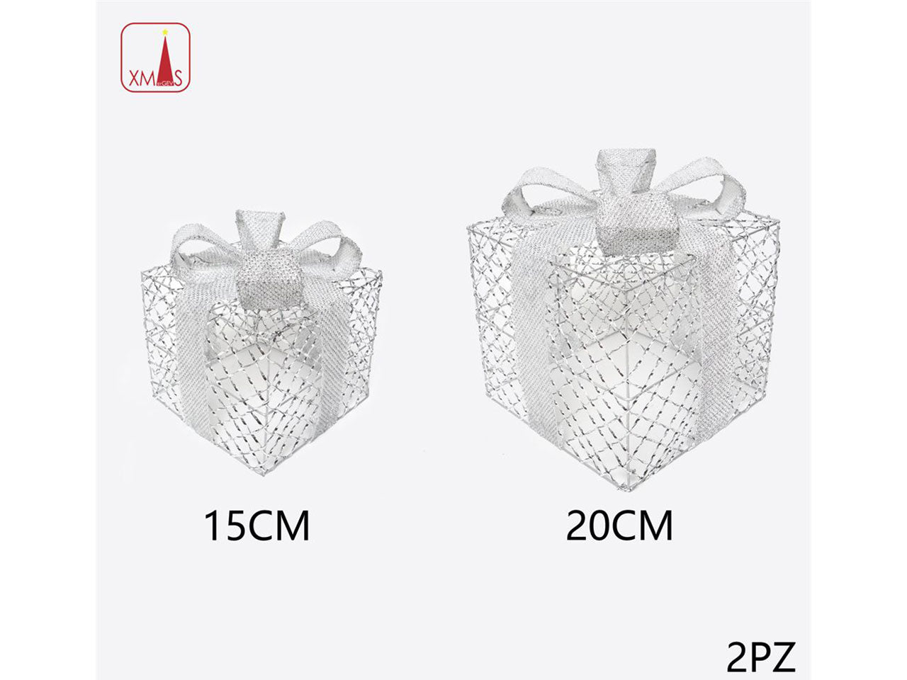 Pacco regalo quadrato 15cm/20cm set da 2 pacchi