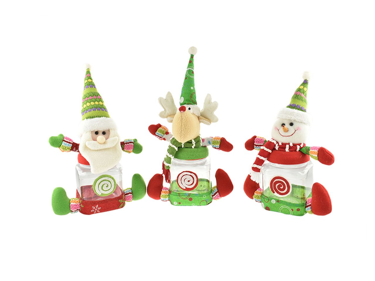 Babbo natale, snowman e renna candy misura 32-35cm