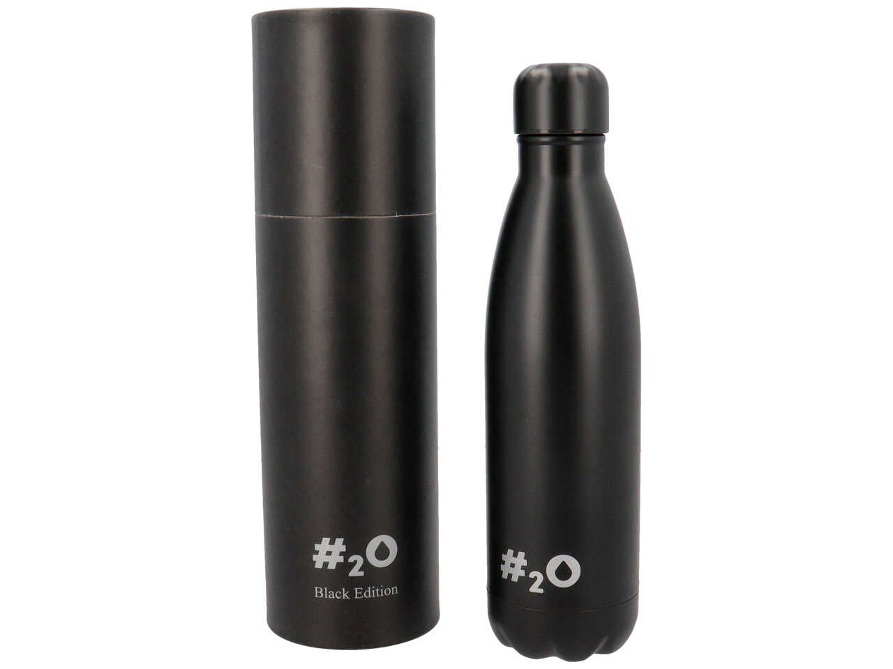 Bottiglia termica da 500ml colore nero matt con logo nero lucido
