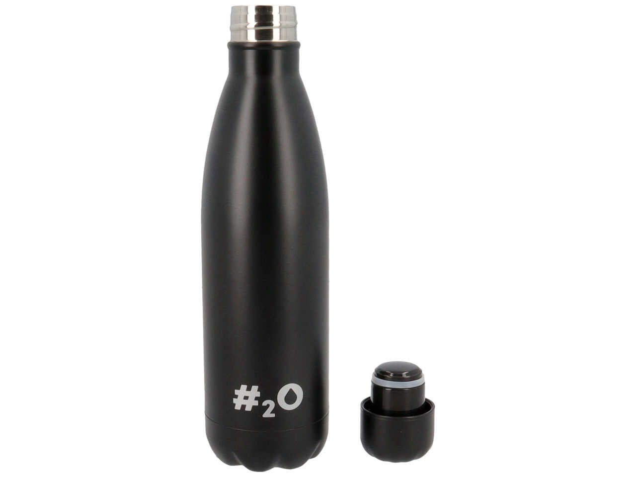 Bottiglia termica da 500ml colore nero matt con logo nero lucido