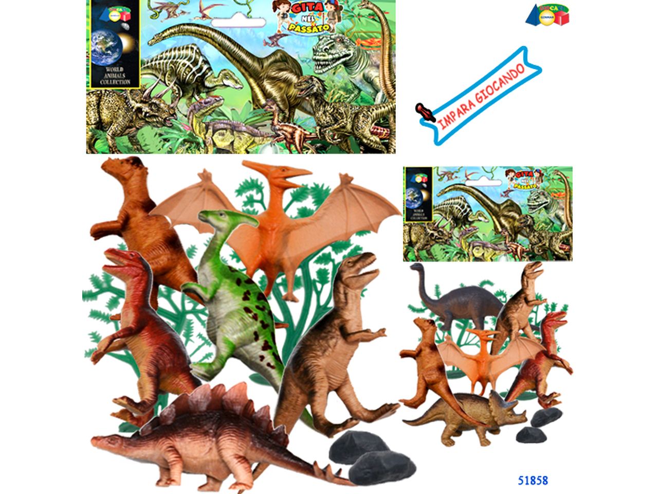 Busta dinosauri gita nel passato modelli assortiti