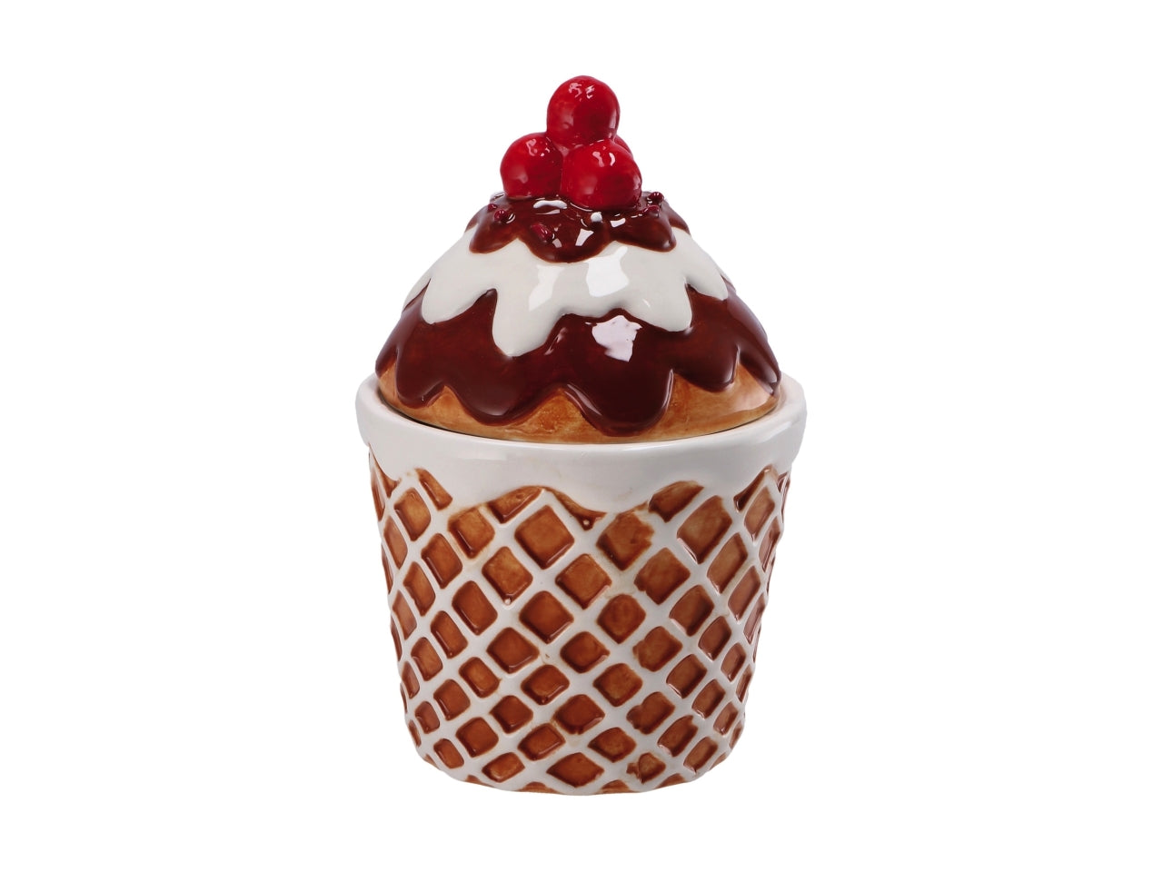Scatola natalizia in ceramica a forma di cupcake  d.11xh16cm - disponibile in due colori