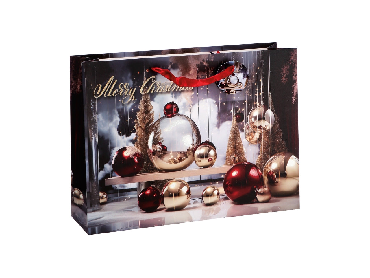 Busta regalo natalizia in carta 4 colori assortiti 42x12x31 cm - AD Trend