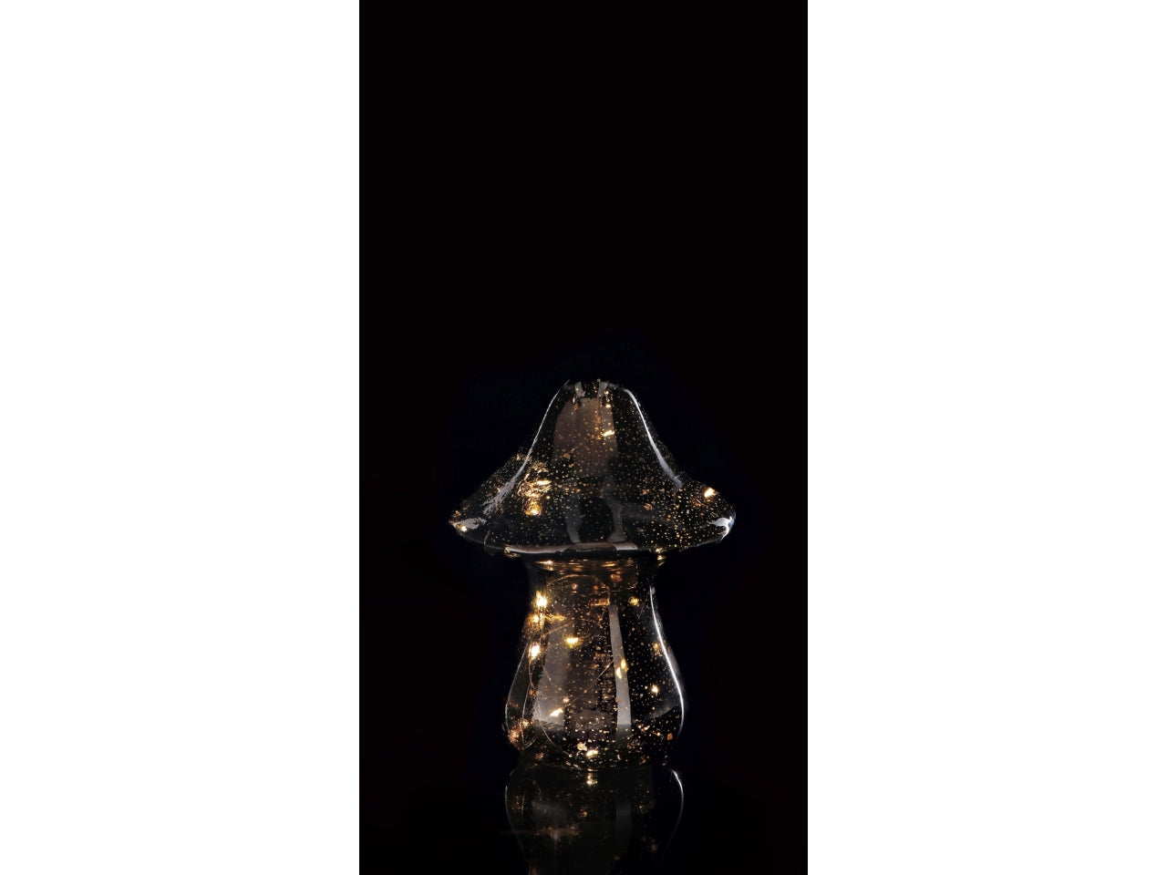 Lampada natalizia fungo in vetro con 12 led d.15xh21cm -disponibile in tre assortimenti