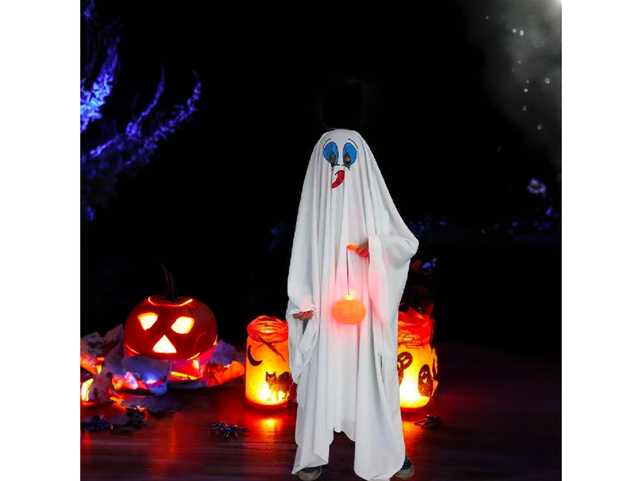 Vestito fantasma da bambino 80cm 6-10anni