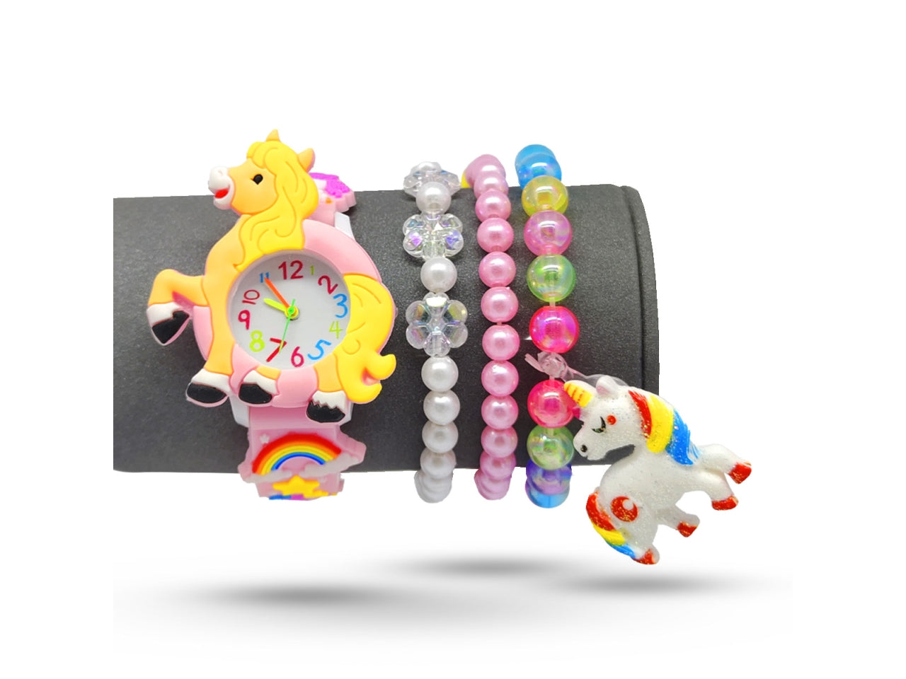 Orologio da polso con 3 braccialetti unicorno