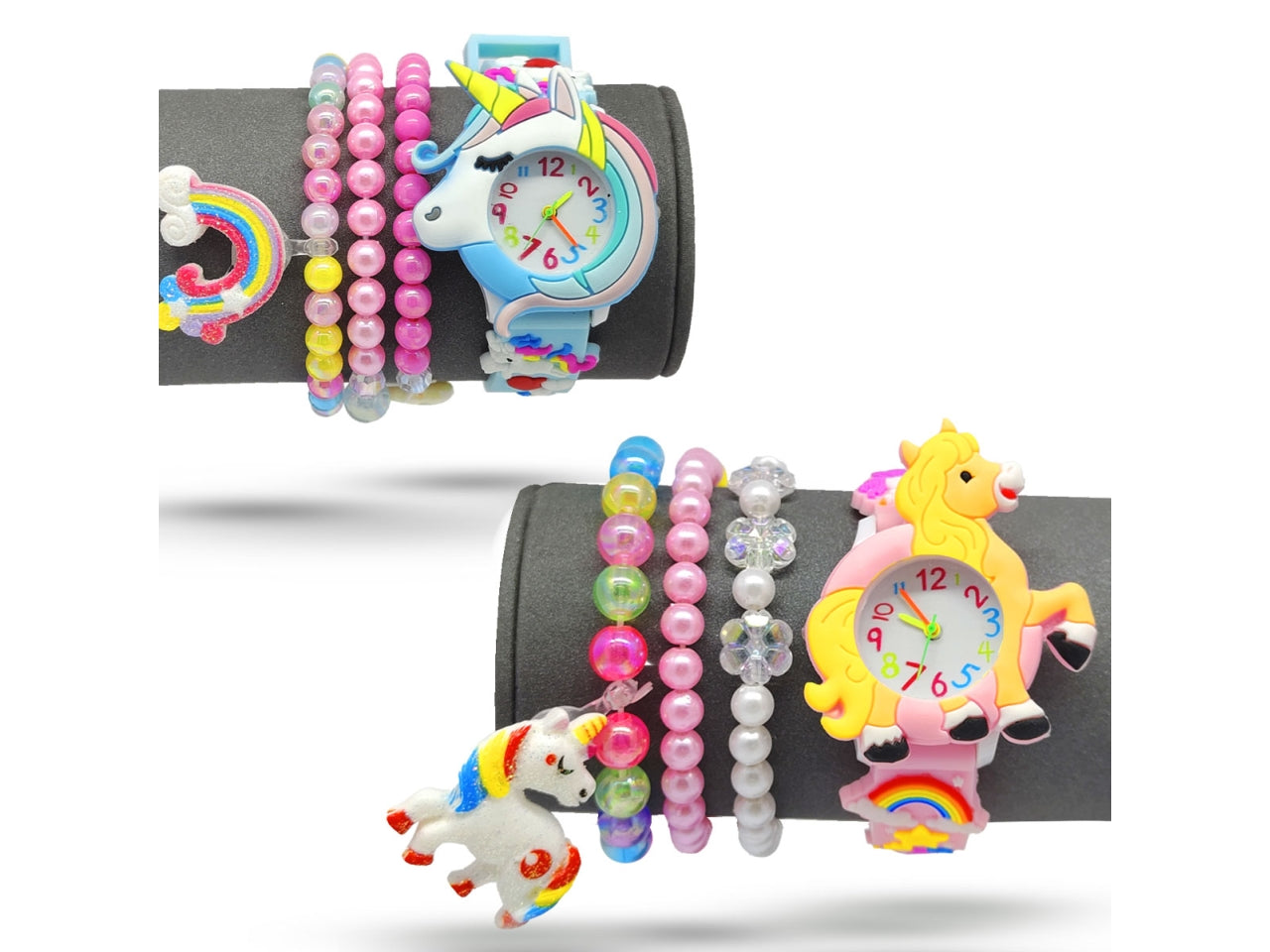 Orologio da polso con 3 braccialetti unicorno