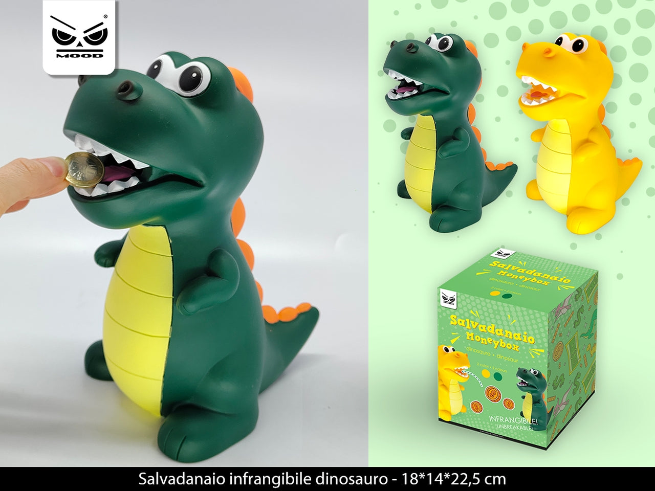 Salvadanaio infrangibile dinosauro