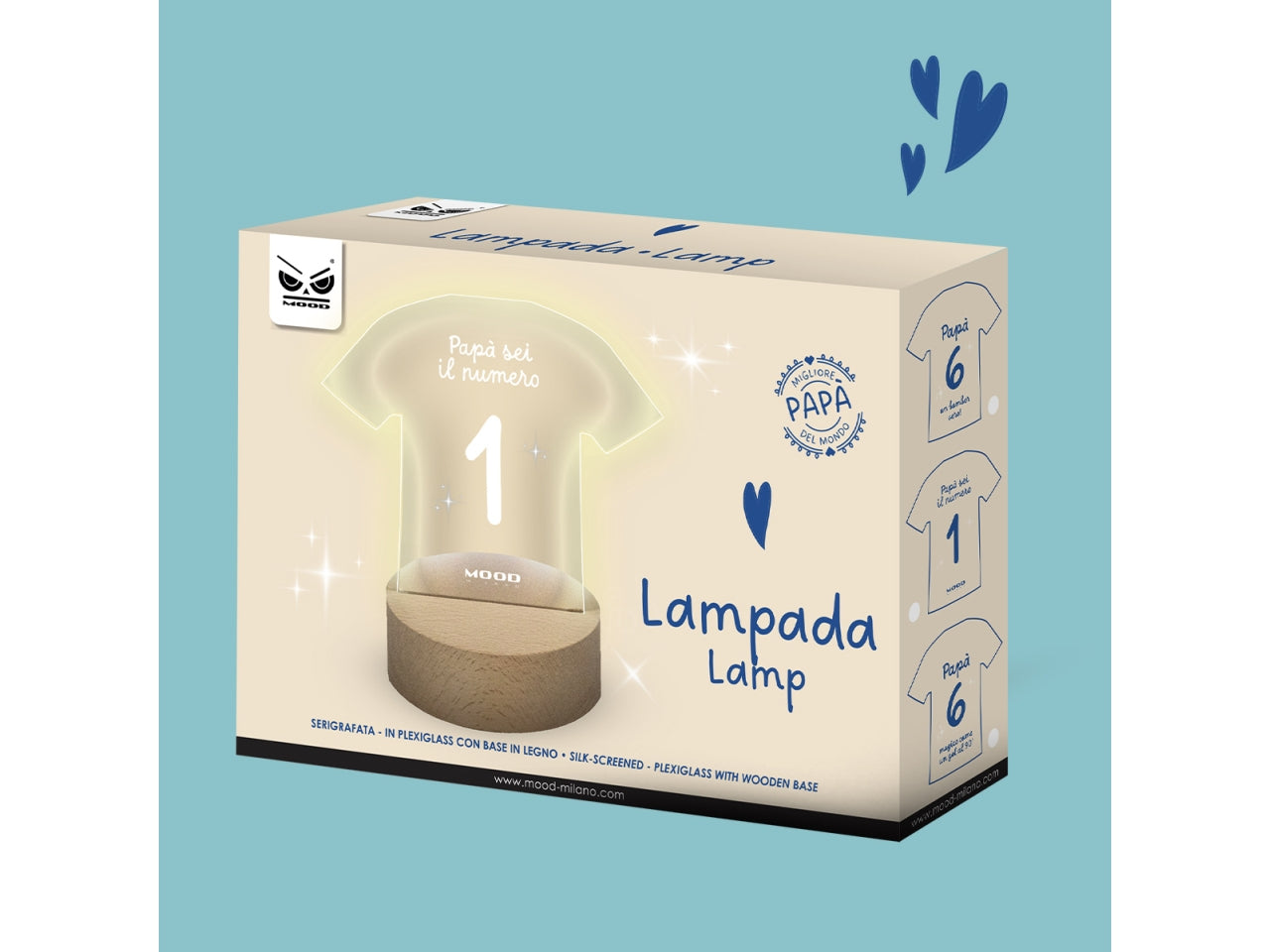 Lampada plexy cuore papa'