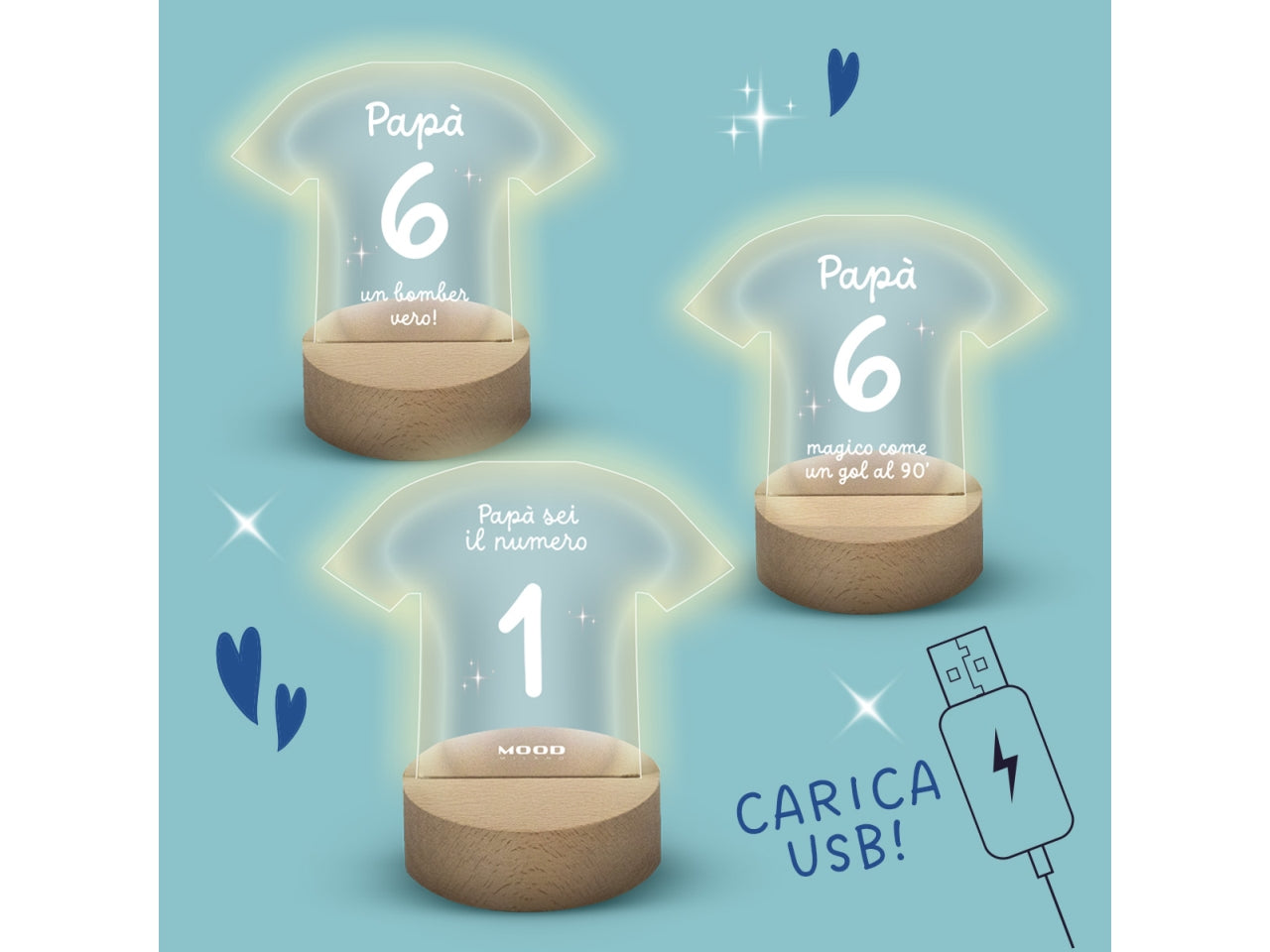 Lampada plexy cuore papa'