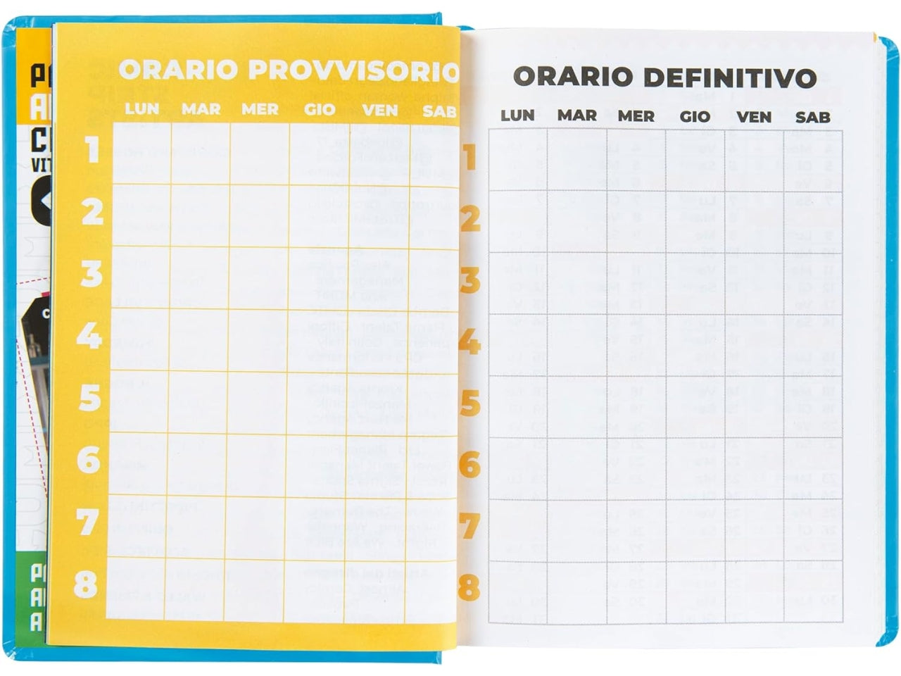 Diario agenda Comix standard 16 mesi con copertina rigida azzurra, anno 2024/25, 13x17,3 cm