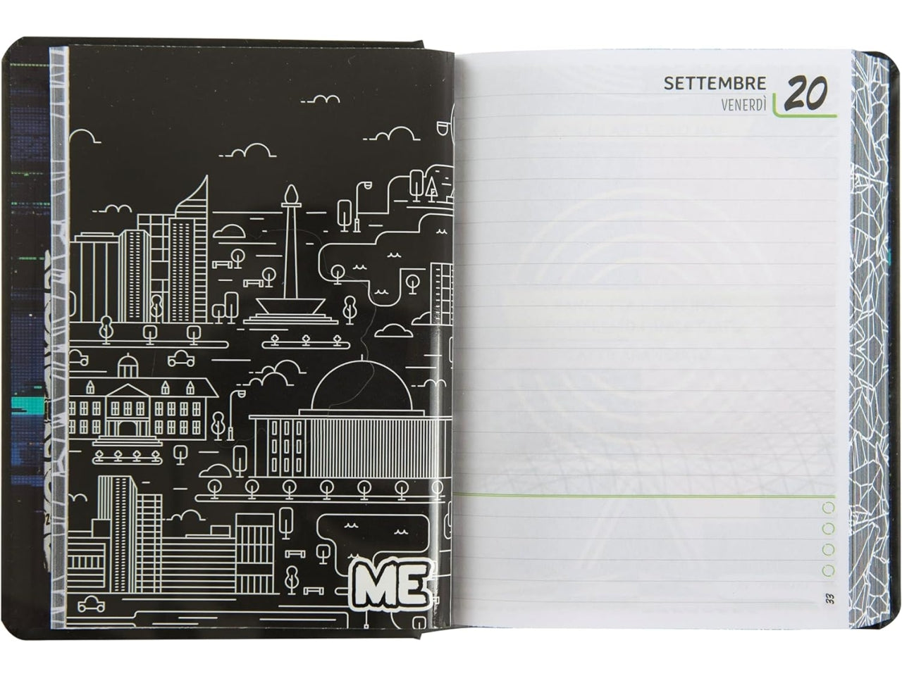 Diario agenda Me Hashtag classic nero medium, 16 mesi 2024/25, 12x16,5 cm - Franco Panini