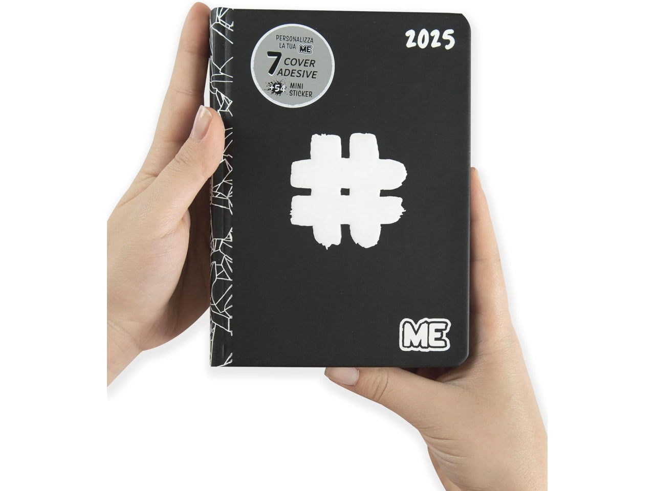 Diario agenda Me Hashtag classic nero medium, 16 mesi 2024/25, 12x16,5 cm - Franco Panini