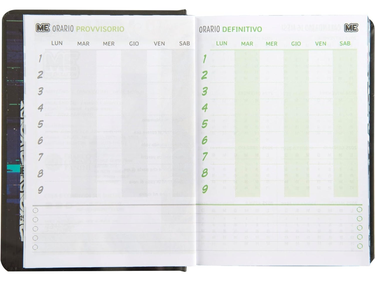 Diario agenda Me Uguale classic nero medium, 16 mesi 2024/25, 12x16,5 cm - Franco Panini