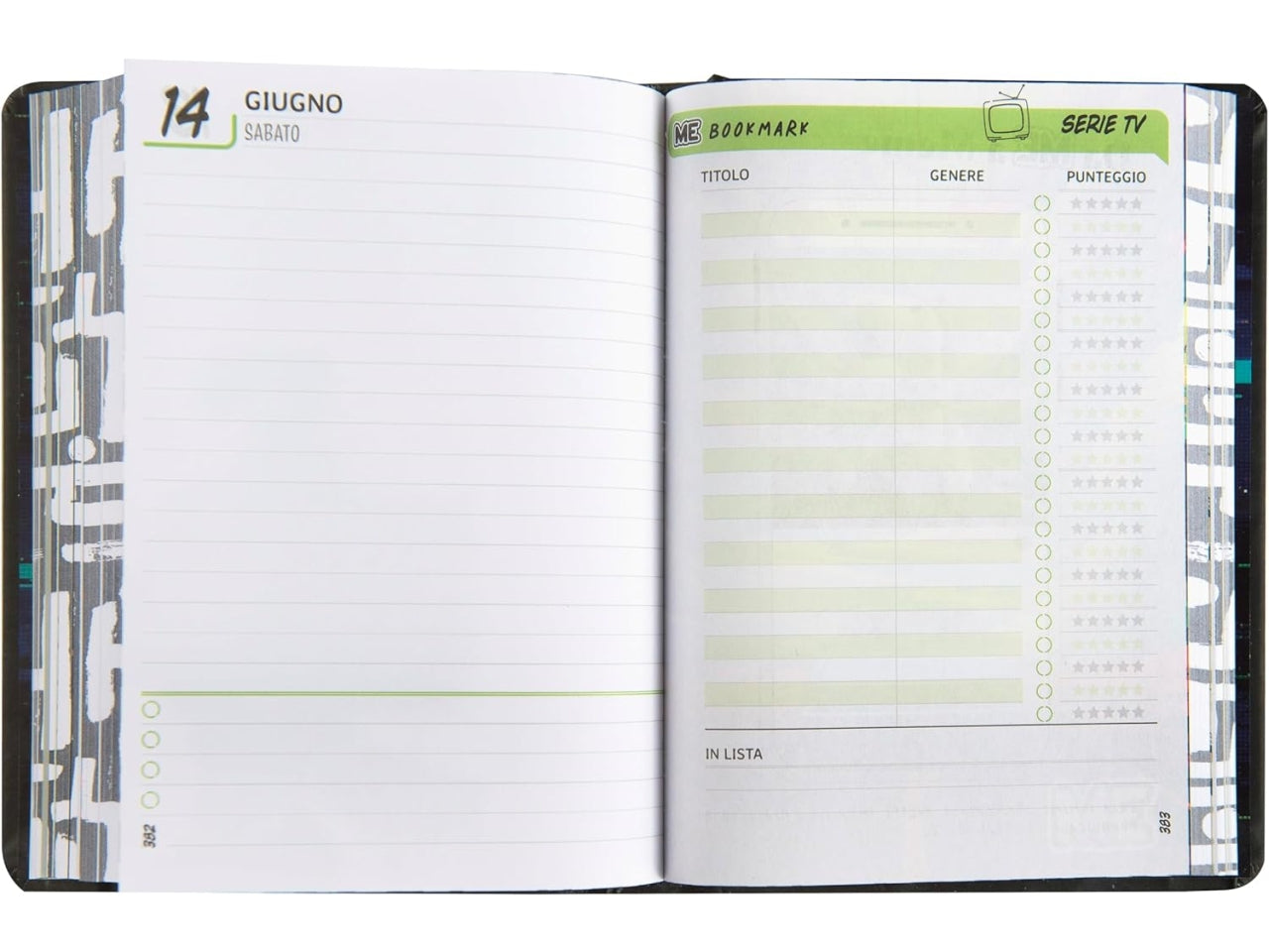 Diario agenda Me Uguale classic nero medium, 16 mesi 2024/25, 12x16,5 cm - Franco Panini