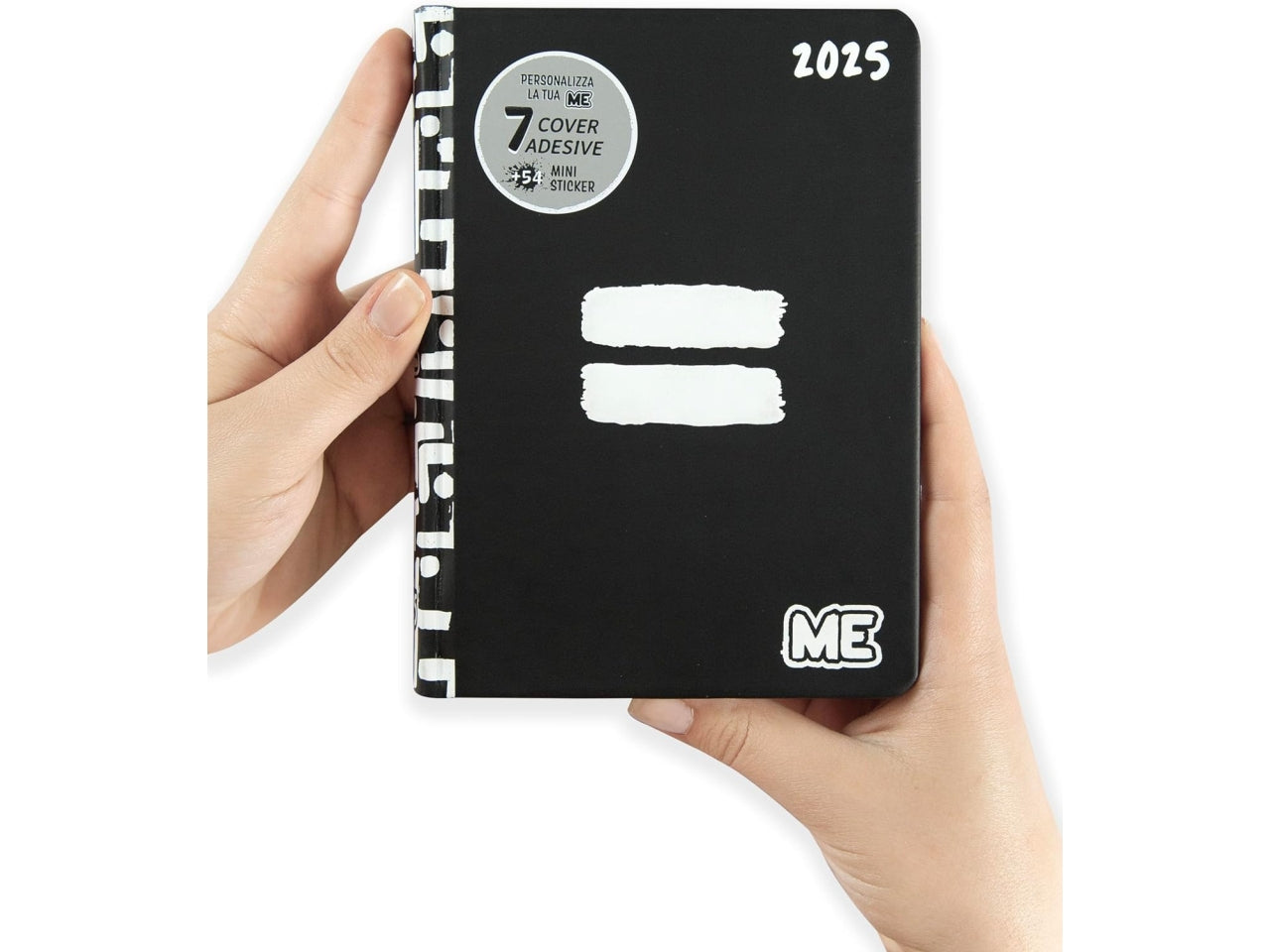 Diario agenda Me Uguale classic nero medium, 16 mesi 2024/25, 12x16,5 cm - Franco Panini