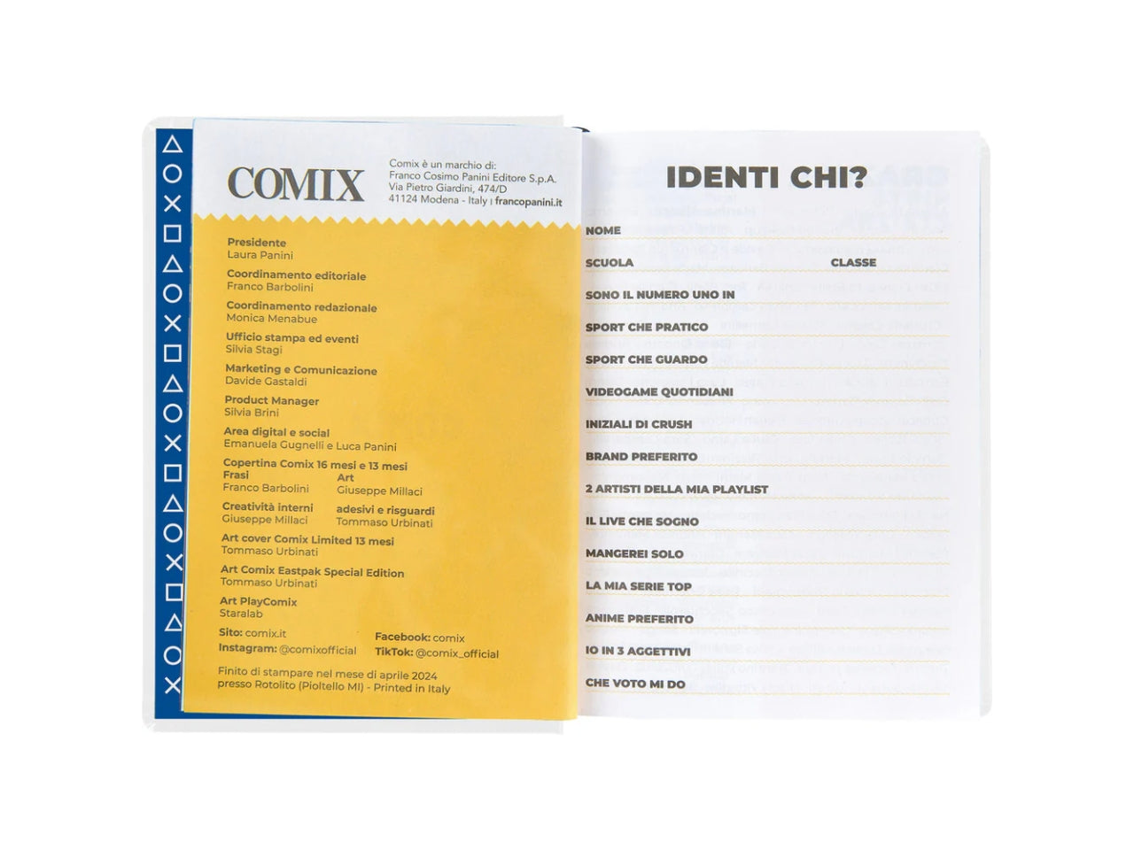 Agenda 16 mesi medium playcomix 2025