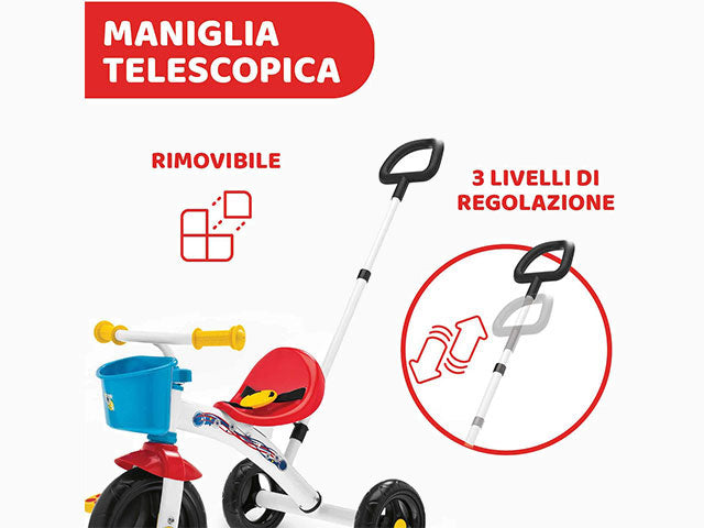 Chicco Triciclo Bambini U-GO 2in1 Triciclo con Maniglione Regolabile